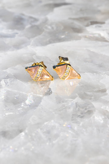 TAROT EARRINGS- ROSE QUARTZ